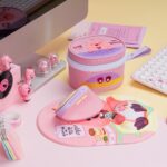 한국어 루피 핑크 비버 인체공학적 수직 수직 그립 마우스 무선 충전 무소음 만화 귀여운 여성