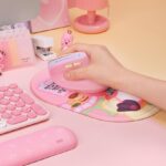 한국어 루피 핑크 비버 인체공학적 수직 수직 그립 마우스 무선 충전 무소음 만화 귀여운 여성 - 이미지 4