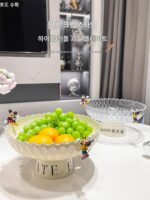이탈리아 빈티지 과일 접시 2025년 신스타일 배수구 바구니 거실 홈 커피 테이블 말린 과일 접시 배치 가볍고 고급스러움