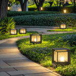 태양광 야외 잔디 조명 빌라 안뜰 정원 공원 커뮤니티 조경 조명 접지 플러그 방수 잔디 조명 - 이미지 4