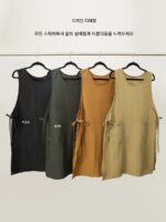 산무 청화 일본식 앞치마 주방 가정 방수 오일 바리스타 케이터링 고급 작업복 맞춤 남성 - 이미지 4