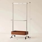 프랑스 스테인리스 스틸 코트 랙 바닥 보관 모바일 홈 침실 의류 디스플레이 랙 거실 옷걸이 - 이미지 5