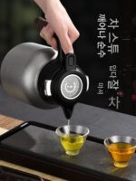 순수 티타늄 스튜 찻 주전자 2024년 신형 단열 냄비 대용량 가정용 스튜 찻 주전자 백차 스튜 냄비 기계식 온도 표시 병 - 이미지 2