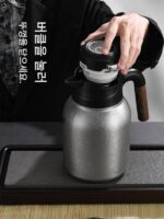 순수 티타늄 스튜 찻 주전자 2024년 신형 단열 냄비 대용량 가정용 스튜 찻 주전자 백차 스튜 냄비 기계식 온도 표시 병 - 이미지 5