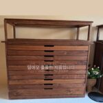 검은 호두 진열장, 중고 견고한 목재 맞춤형 보석 캐비닛 선반, 견고한 목재 맞춤형 서랍장 - 이미지 5