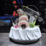 크리에이티브 세라믹 사시미 플레이트 호텔 고급 얼음 플레이트 롱 플레이트 다크 블루 사시미 같은 스타일 킹크랩 핫팟 자세 얼음 플레이트 - 이미지 5