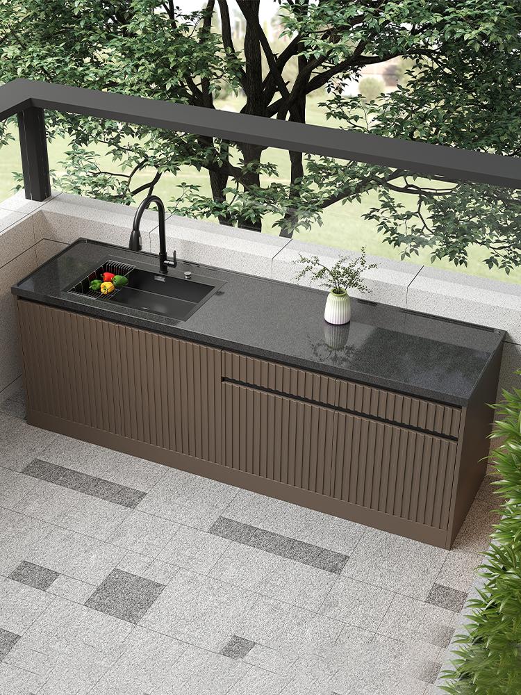 main_862402517865_0-1 빌라 안뜰 바베큐 테이블 오리지널 스톤 세면대 수영장 물 바 정원 야외 수술대 야외 주방 조리대 - 이미지 1