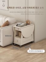 미니멀리스트 창홍 탁상 유리 커피 테이블, 원형 충돌 방지 코너, 소형 가정 거실 소파 사이드 테이블 변형 커피 테이블 - 이미지 2