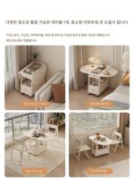 미니멀리스트 창홍 탁상 유리 커피 테이블, 원형 충돌 방지 코너, 소형 가정 거실 소파 사이드 테이블 변형 커피 테이블 - 이미지 5