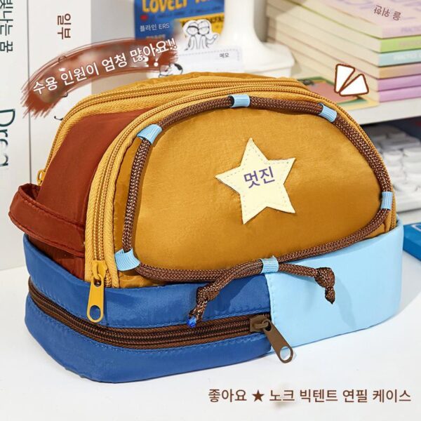 초대용량 텐트형 연필 케이스 ~ 2024년 신입 중학교 여초등학생 고가치 다층 문구 연필 케이스