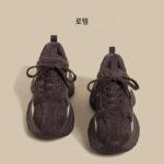 여성용 두꺼운 밑창 아빠화 2025년 봄 가을 신스타일 가벼운 고급 접합 강화 파리 스트리트 타이어 레트로 스니커즈