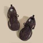 여성용 두꺼운 밑창 아빠화 2025년 봄 가을 신스타일 가벼운 고급 접합 강화 파리 스트리트 타이어 레트로 스니커즈 - 이미지 5