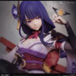 원신 임팩트 게임 주변기기 레이든 제너럴 핸드메이드 천둥과 침묵 2차원 미소녀 모델 장식품 생일 선물 - 이미지 3