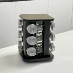 주방 테이블 상단 회전 조미료 항아리 가정용 고급 스테인리스 스틸 소금 항아리 5가지 향신료 파우더 보관 랙 조합 팩 - 이미지 2