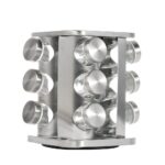 주방 테이블 상단 회전 조미료 항아리 가정용 고급 스테인리스 스틸 소금 항아리 5가지 향신료 파우더 보관 랙 조합 팩 - 이미지 5