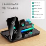 데스크탑 전기 접이식 6-in-1 무선 충전기 블루투스 스피커 시계 수직 스탠드 모바일 폰 무선 충전기 applewatch Apple watch iwatchse/s8/s9/s10에 적합 - 이미지 4