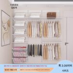 2.1m 폭 워크인 금속 옷장 벽 오픈 탈의실 옷 보관 선반