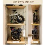 JC 청소년용품 접이식 자전거 자전거 보관대 주차대 소형 천 대항홀 보관 스테레오 차고 - 이미지 2