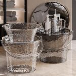 투명 버킷 세트 가정용 식품 등급 물 저장 버킷 뚜껑 욕조 세탁 욕조 대형 고가 플라스틱 버킷