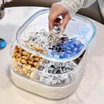 일본 MUJIE 하이엔드 라이트 럭셔리 밀폐형 과일 접시 홈 거실 커피 테이블 과일 접시 사탕 상자 간식 디스플레이 접시 - 이미지 4