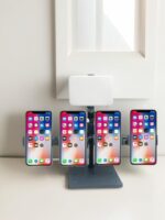 로우 프로파일 더블 모바일 폰 스탠드 데스크탑 메탈 신규 멀티 헤드 서포트 스탠드 필 라이트 멀티 카메라 라이브 모바일 폰 스탠드 - 이미지 5