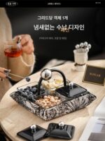 일본 MUJIE 라이트 럭셔리 과일 접시 거실 홈 간식 사탕 커피 테이블 견과류 보관 상자 새해 말린 과일 접시 - 이미지 3