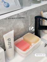 뚜껑이 달린 비누 상자, 2겹 배수 비누 상자, 학생 기숙사 속옷 비누 상자, 2중 그리드 비누, 가정용 비누 상자 - 이미지 2