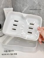 뚜껑이 달린 비누 상자, 2겹 배수 비누 상자, 학생 기숙사 속옷 비누 상자, 2중 그리드 비누, 가정용 비누 상자 - 이미지 3