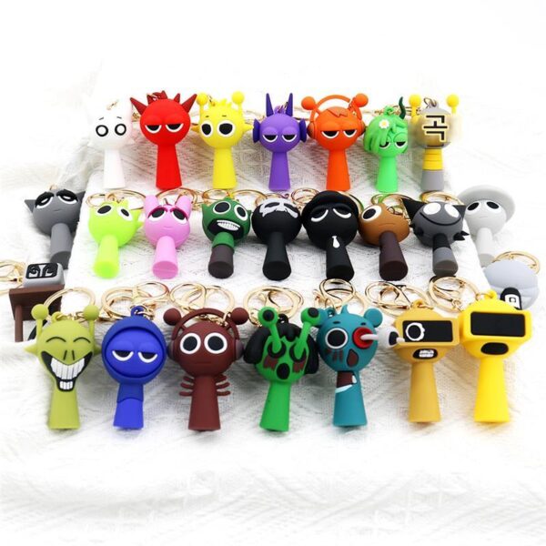 리듬박스 뮤직게임 주변기기 소프트 플라스틱 인형 펜던트 Sprunki 학교가방 펜던트 학생 보상 선물