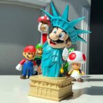 자유의 여신상 코스 슈퍼 마리오 액션 피규어 게임 애니메이션 주변 유행 플레이 네트 유명인 장식품 선물 여성 - 이미지 3