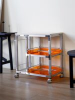 알루미늄 프로파일 오션보드 티 캐비닛 일본식 트롤리 이동식 티 테이블 아크릴 수납 캐비닛 소파 사이드 캐비닛