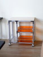 알루미늄 프로파일 오션보드 티 캐비닛 일본식 트롤리 이동식 티 테이블 아크릴 수납 캐비닛 소파 사이드 캐비닛 - 이미지 2