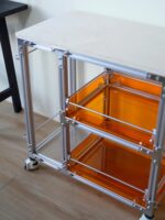 알루미늄 프로파일 오션보드 티 캐비닛 일본식 트롤리 이동식 티 테이블 아크릴 수납 캐비닛 소파 사이드 캐비닛 - 이미지 4