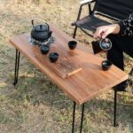 올드 엘름 야외 티테이블 접이식 티테이블 야외 휴대용 여행 소형 캠핑 테이블 안뜰 스토브 티 - 이미지 2