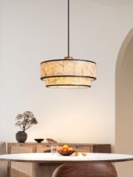 중세 스타일 쌀 종이 레스토랑 샹들리에 일본식 선 티룸 티 테이블 램프 고급 와비사비 레트로 홈스테이 램프 - 이미지 2