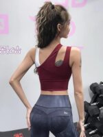 KAYANTY 스포츠 브라 여성용 방진 개더 셰이핑 속건 요가 조끼 아우터 웨어 러닝 피트니스 브라 - 이미지 5