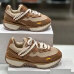 여성용 정품 가죽 메시 통기성 포레스트 검프 슈즈 2025년 봄 두꺼운 밑창 캐주얼 스포츠화 키 키우기 레이스업 화이트 여성용 슈즈