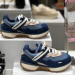 여성용 정품 가죽 메시 통기성 포레스트 검프 슈즈 2025년 봄 두꺼운 밑창 캐주얼 스포츠화 키 키우기 레이스업 화이트 여성용 슈즈 - 이미지 2