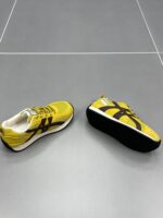 여성용 정품 가죽 러닝화 2025년 봄 신상품 둥근 앞부분 두꺼운 바닥 컬러 매칭 세련되고 멋진 소가죽 캐주얼 스포츠화 - 이미지 4