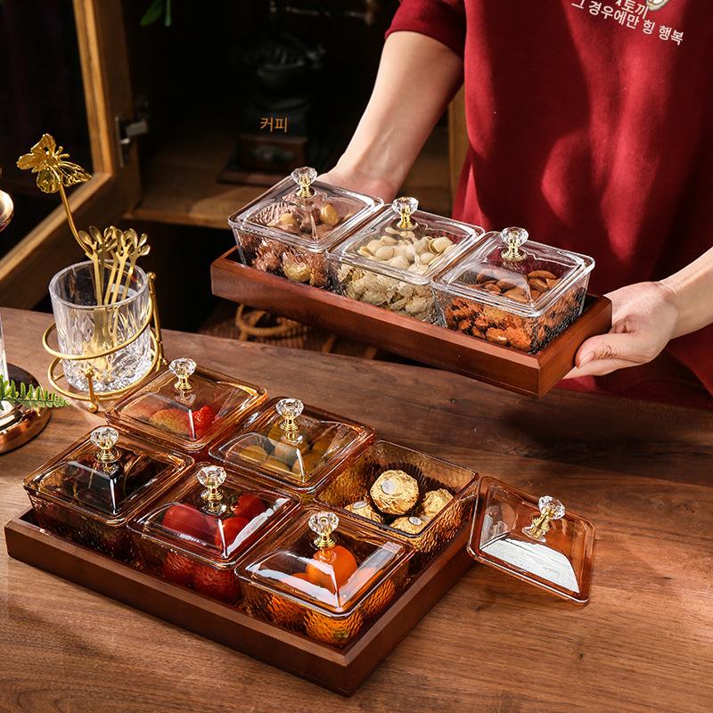 main_866484137711_0-1 독일 과일 접시 거실 홈 유리 티테이블 간식 말린 과일 사탕 간식 접시 디저트 보관 상자 - 이미지 1