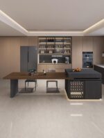 가볍고 고급스러운 록 플레이트 섬 식탁 역식 식탁 섬 통합 디자인 서랍 수납 오픈 키친 소파 가이드 테이블 - 이미지 2