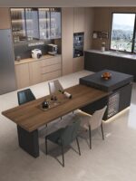 가볍고 고급스러운 록 플레이트 섬 식탁 역식 식탁 섬 통합 디자인 서랍 수납 오픈 키친 소파 가이드 테이블 - 이미지 3