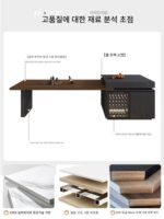 가볍고 고급스러운 록 플레이트 섬 식탁 역식 식탁 섬 통합 디자인 서랍 수납 오픈 키친 소파 가이드 테이블 - 이미지 5