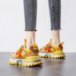 두꺼운 밑창 컬러 블록 와플 포레스트 슈즈 여성용 2025년 봄 신상 핑크색 소형 캐주얼 아빠 슈즈 여성용 스포츠 슈즈