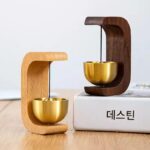 벨 펜던트 도어벨 블랙 월넛 도파민 자석 윈드 차임 홈 리마인더 황동 입주 축하 선물 장식 - 이미지 2