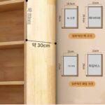 견고한 목재 책장 책장 거실 2024년 새로운 스타일 공간을 차지하지 않는 벽면에 통합된 좁은 캐비닛 조합 수납장 - 이미지 2