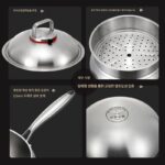 독일산 316 스테인리스 스틸 프라이팬 가정용 유도 조리기 스페셜 빅 벨리 냄비 무코팅 노스틱 프라이팬 1인용 - 이미지 5