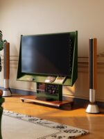 유니버설 이동식 TV 바닥 스탠드 견고한 나무 스탠드 프랑스 복고풍 거실 앤틱 스타일 TV 카트