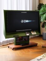 유니버설 이동식 TV 바닥 스탠드 견고한 나무 스탠드 프랑스 복고풍 거실 앤틱 스타일 TV 카트 - 이미지 3