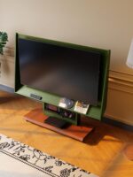 유니버설 이동식 TV 바닥 스탠드 견고한 나무 스탠드 프랑스 복고풍 거실 앤틱 스타일 TV 카트 - 이미지 4